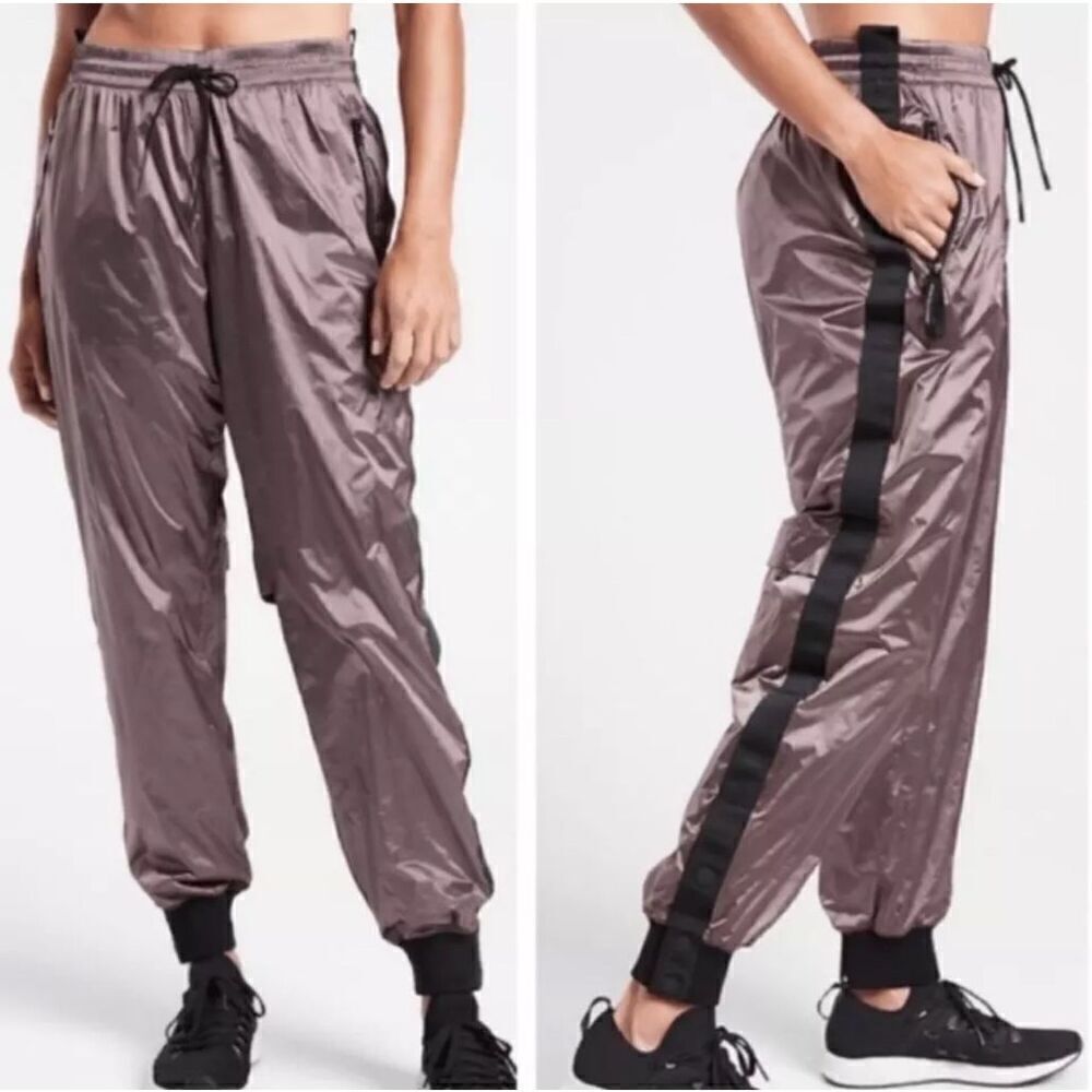 ATHLETA x Allyson Felix Legend Luxe Track Pant metallic Size Large NEW